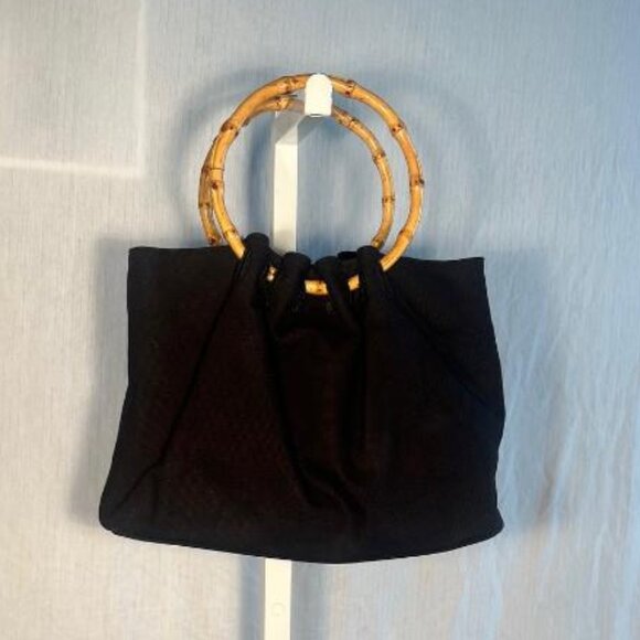 Banana Republic Canvas bag with Bamboo Handles in Black - Picture 1 of 5